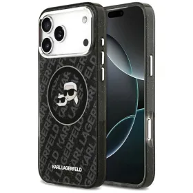Karl Lagerfeld IML Glitter Karl & Choupette Heads Logo MagSafe - Case for iPhone 17 Pro Max (black)