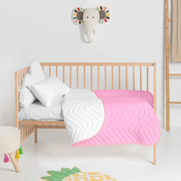 Bedspread (quilt) HappyFriday Basic Kids Arista Pink 100 x 130 cm