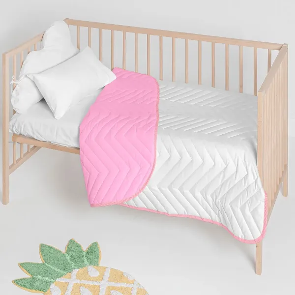 Bedspread (quilt) HappyFriday Basic Kids Arista Pink 100 x 130 cm