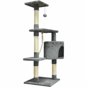Scratching Post for Cats Paloma Dark Grey 45 x 17 x 45 cm Polyester Plush Wood (1 Unit)