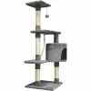 Scratching Post for Cats Paloma Dark Grey 45 x 17 x 45 cm Polyester Plush Wood (1 Unit)