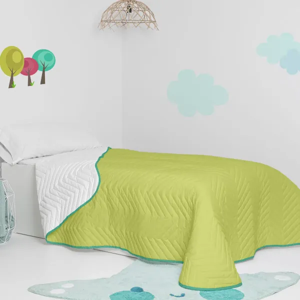 Bedspread (quilt) HappyFriday Basic Kids Arista Green 200 x 260 cm