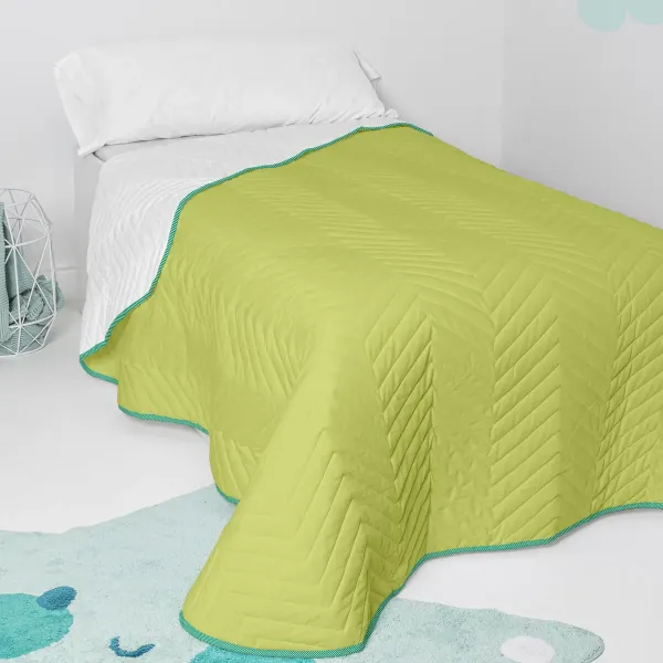 Bedspread (quilt) HappyFriday Basic Kids Arista Green 180 x 260 cm