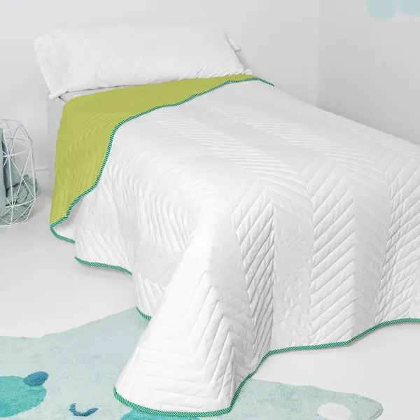 Bedspread (quilt) HappyFriday Basic Kids Arista Green 180 x 260 cm