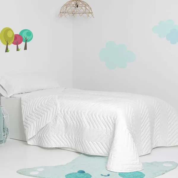 Bedspread (quilt) HappyFriday Basic Kids Arista White 180 x 260 cm