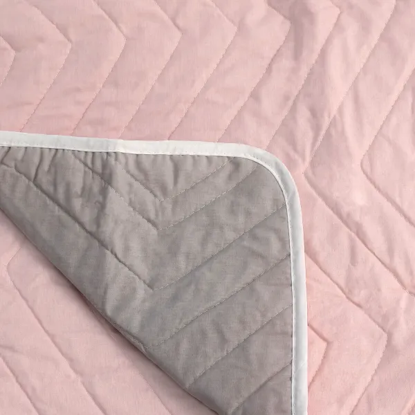 Reversible Bedspread HappyFriday Basic Arista Grey Light Pink 250 x 260 cm