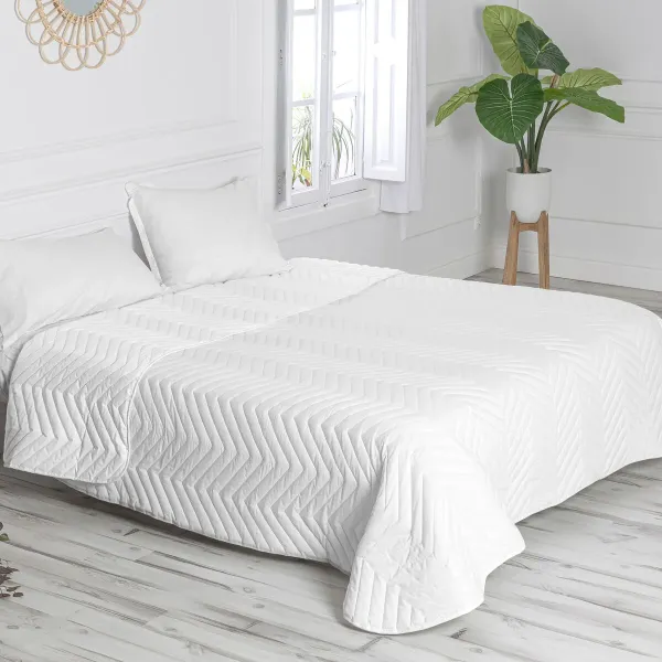 Bedspread (quilt) HappyFriday Basic Arista White 240 x 260 cm