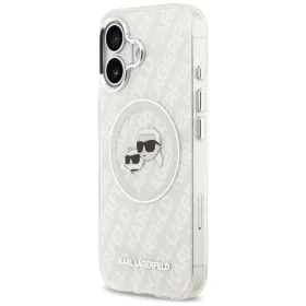 Karl Lagerfeld IML Glitter Karl & Choupette Heads Logo MagSafe - Case for iPhone 17 (gray)
