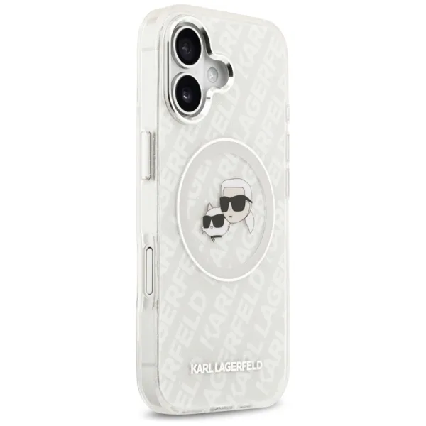 Karl Lagerfeld IML Glitter Karl & Choupette Heads Logo MagSafe - Case for iPhone 17 (gray)