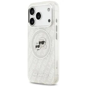 Karl Lagerfeld IML Glitter Karl & Choupette Heads Logo MagSafe - Case for iPhone 17 Pro Max (gray)