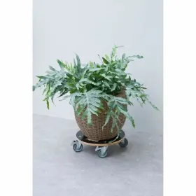 Pyörällinen kukkaruukkujalusta Nature Puu Ø 38 cm