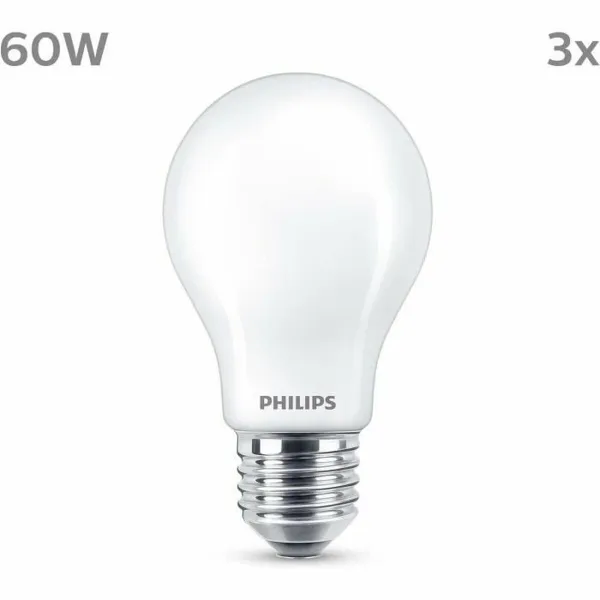 Светодиодная лампочка Philips A60 E27 Теплый белый E 7 W 60 W E27 806 lm 3 штук (2700 K)