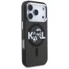 Karl Lagerfeld IML Glitter Karl & Choupette Sketch Logo MagSafe - Case iPhone 17 Pro (Black)
