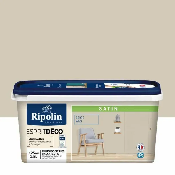 Gruntskrāsa Ripolin Bēšs Satīna apdare 2,5 L