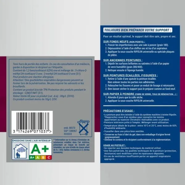Gruntskrāsa Ripolin Balts 2,5 L Matt