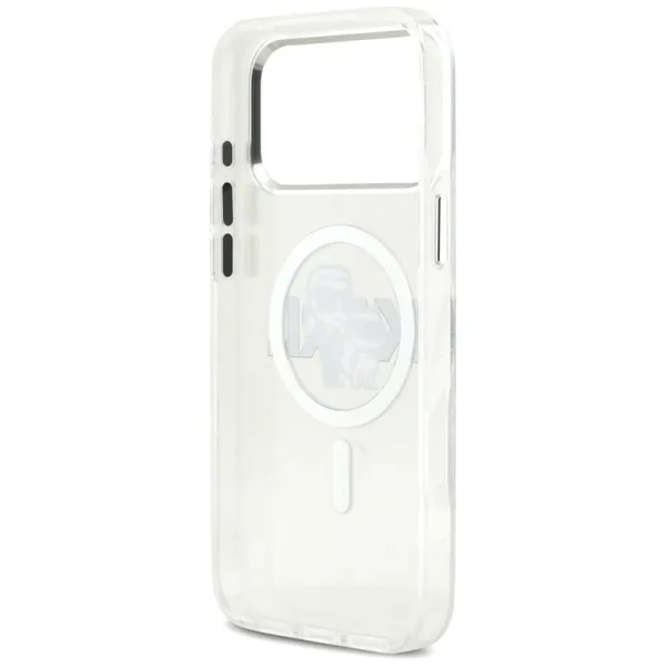 Karl Lagerfeld IML Glitter Karl & Choupette Sketch Logo MagSafe - Case for iPhone 17 Pro Max (transparent)