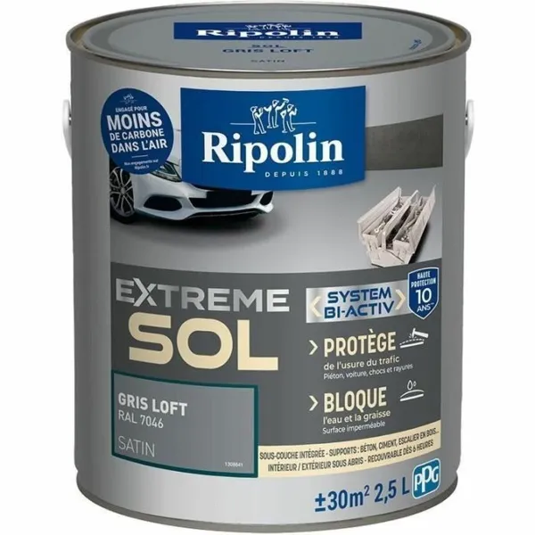 Pohjamaali Ripolin Harmaa Satiiniviimeistely 2,5 L