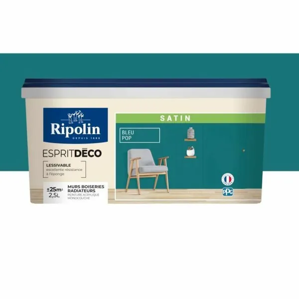 Gruntinis Dažai Ripolin Mėlyna Satino apdaila 2,5 L