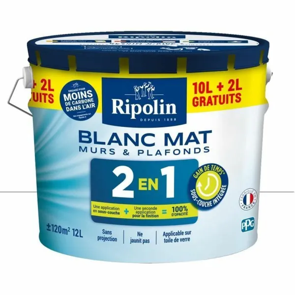 Pohjamaali Ripolin Valkoinen Matta 12 L