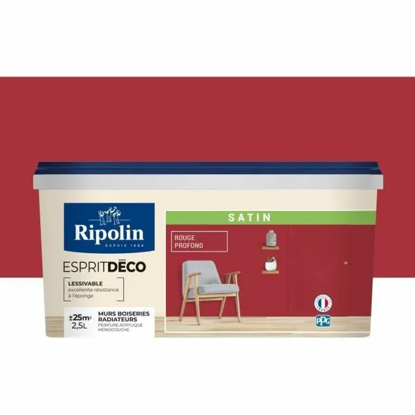 Pohjamaali Ripolin rouge Satiiniviimeistely 2,5 L