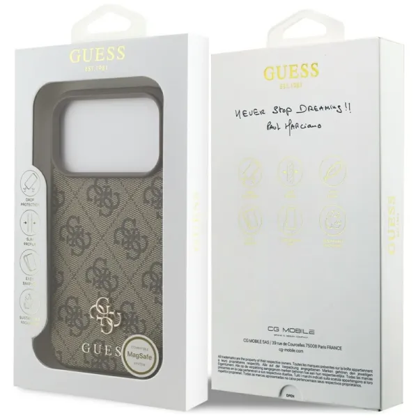 Guess 4G Small 4G and Classic MagSafe - Case iPhone 17 Pro (brown)