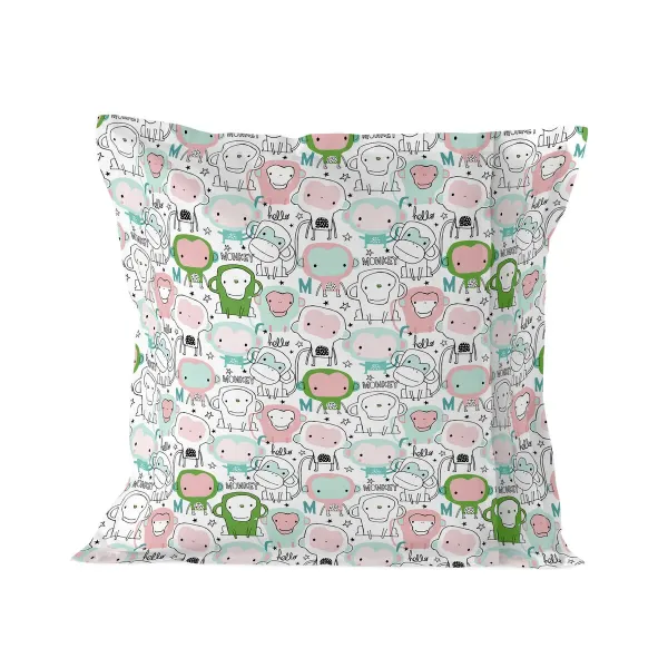 Pillowcase HappyFriday Moshi Moshi Macaque Multicolour 80 x 80 cm