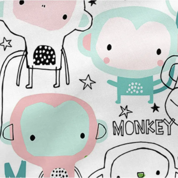 Pillowcase HappyFriday Moshi Moshi Macaque Multicolour 80 x 80 cm