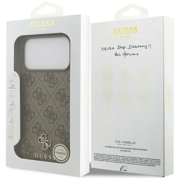 Guess 4G Small 4G and Classic MagSafe - Case iPhone 17 Pro Max (brown)