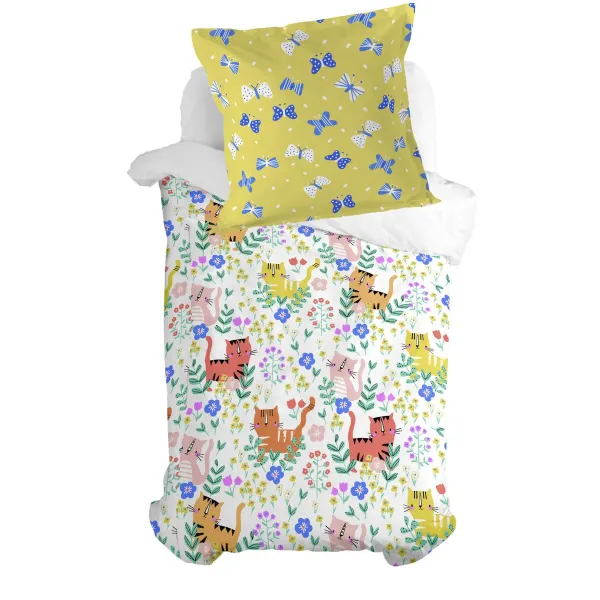 Pillowcase HappyFriday Moshi Moshi Meow Multicolour 80 x 80 cm