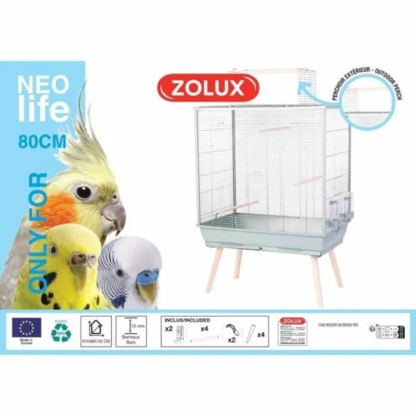 Paukščių narvelis Zolux Žalia 81 x 48 x 130 cm