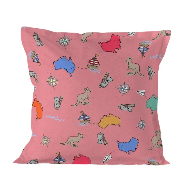 Pillowcase HappyFriday Baleno Teen Pink Kangaroo Multicolour 80 x 80 cm