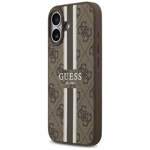 Guess 4G Printed Stripes MagSafe - Case iPhone 17 (brown)