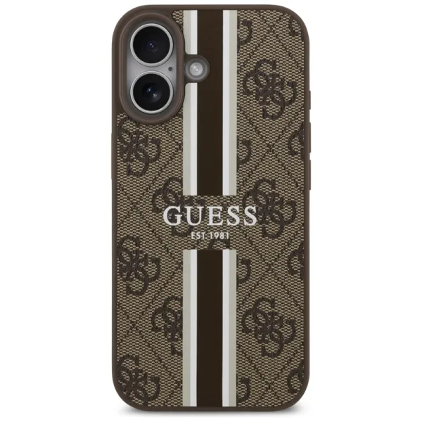 Guess 4G Printed Stripes MagSafe - Case iPhone 17 (brown)