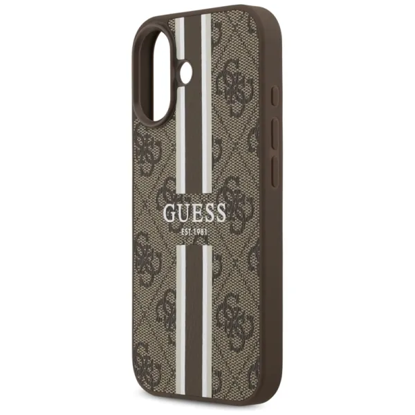 Guess 4G Printed Stripes MagSafe - Case iPhone 17 (brown)