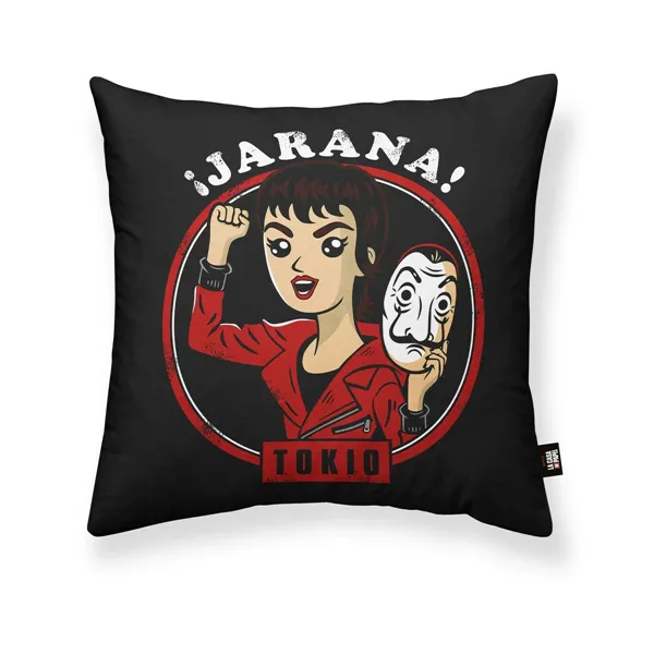 Cushion cover La casa de papel Chibi B Black Multicolour 45 x 45 cm