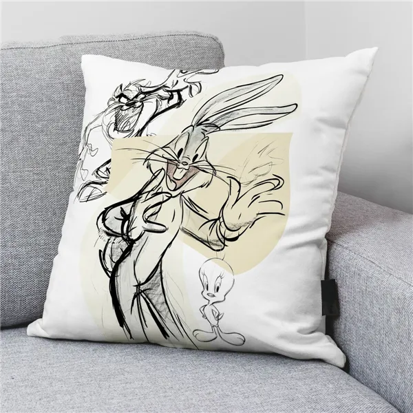 Cushion cover Looney Tunes Looney Sketch A Multicolour 45 x 45 cm