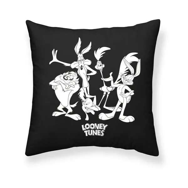 Cushion cover Looney Tunes Looney B&w A Black Multicolour 45 x 45 cm