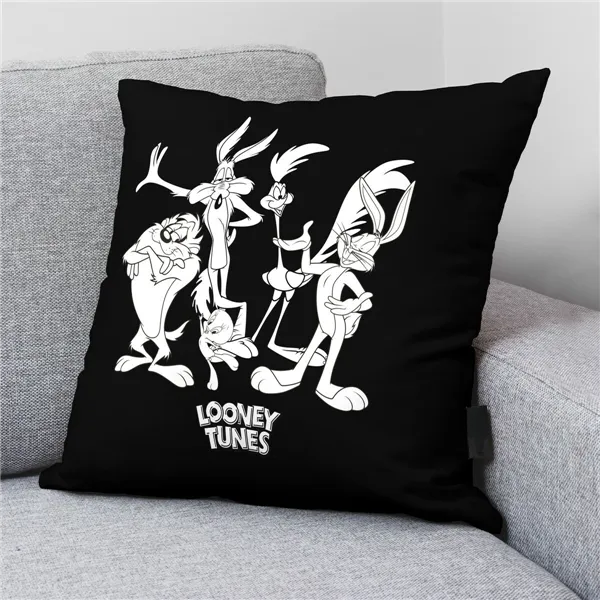 Cushion cover Looney Tunes Looney B&w A Black Multicolour 45 x 45 cm