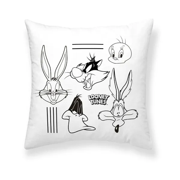 Cushion cover Looney Tunes Looney B&w B White Multicolour 45 x 45 cm