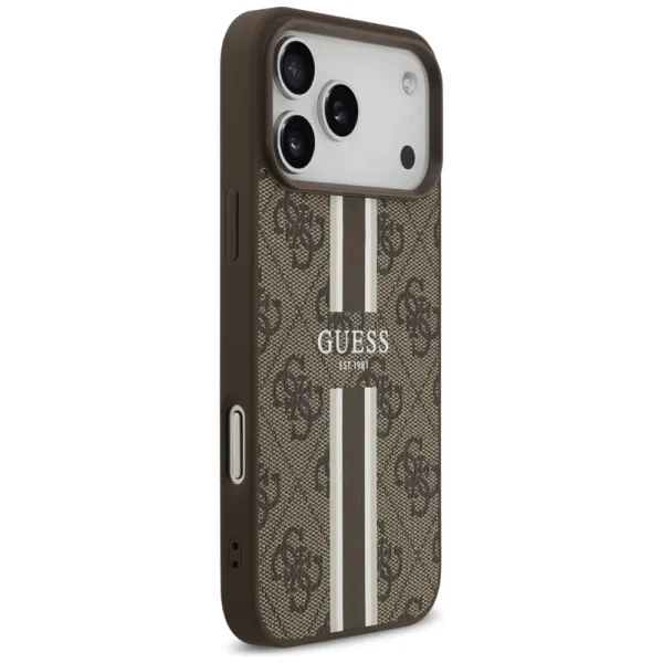Guess 4G Printed Stripes MagSafe - Case iPhone 17 Pro Max (brown)