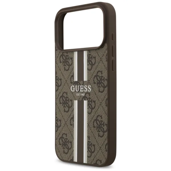 Guess 4G Printed Stripes MagSafe - Case iPhone 17 Pro Max (brown)