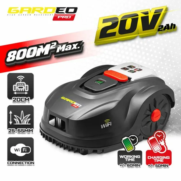 Vejos pjovimo robotas Gardeo GRO20V20WIFI 1000 M² 800 m²