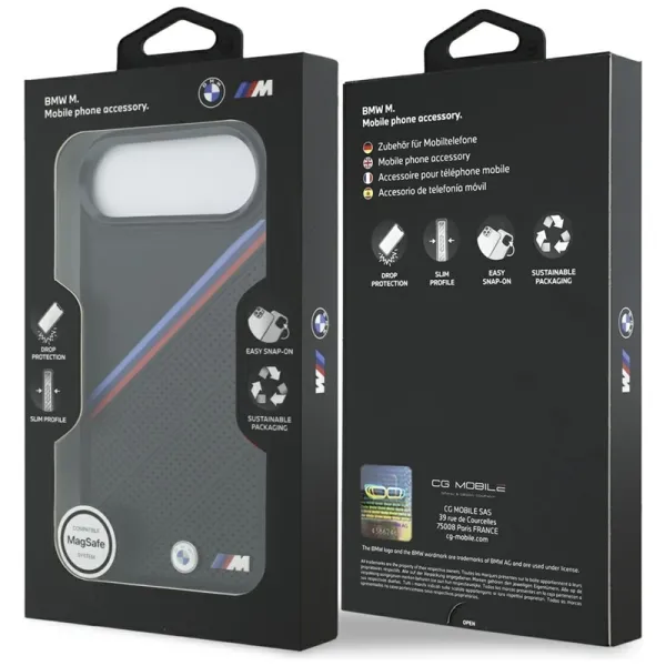 BMW M Tricolor Metal Logo MagSafe - iPhone Air Case (Black)