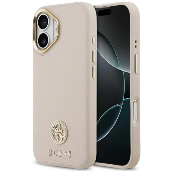 Guess Grained Strass Logo MagSafe - Case iPhone 17 (pink)