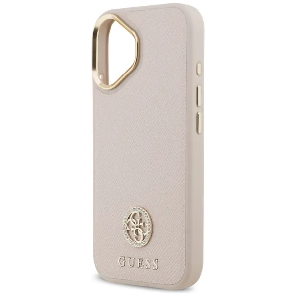 Guess Grained Strass Logo MagSafe - Case iPhone 17 (pink)