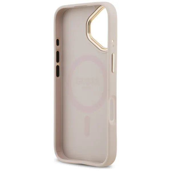 Guess Grained Strass Logo MagSafe - Case iPhone 17 (pink)