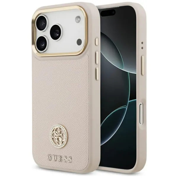 Guess Grained Strass Logo MagSafe - Case iPhone 17 Pro (pink)