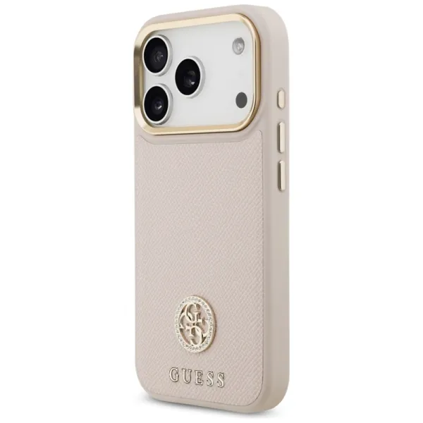 Guess Grained Strass Logo MagSafe - Case iPhone 17 Pro (pink)