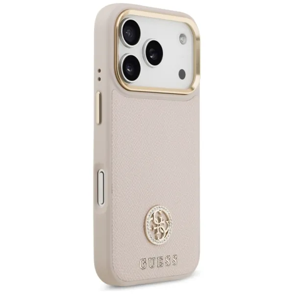 Guess Grained Strass Logo MagSafe - Case iPhone 17 Pro (pink)
