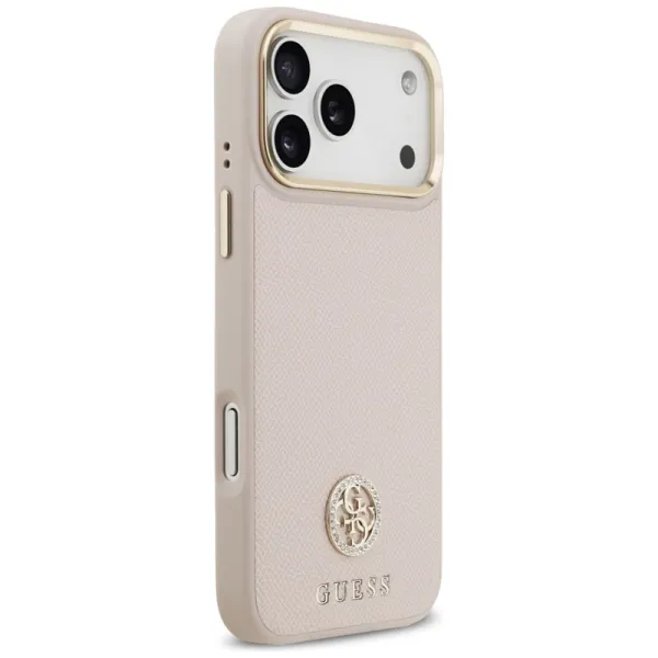 Guess Grained Strass Logo MagSafe - Case iPhone 17 Pro Max (pink)